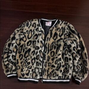 Justice Animal Print Faux Fur Jacket